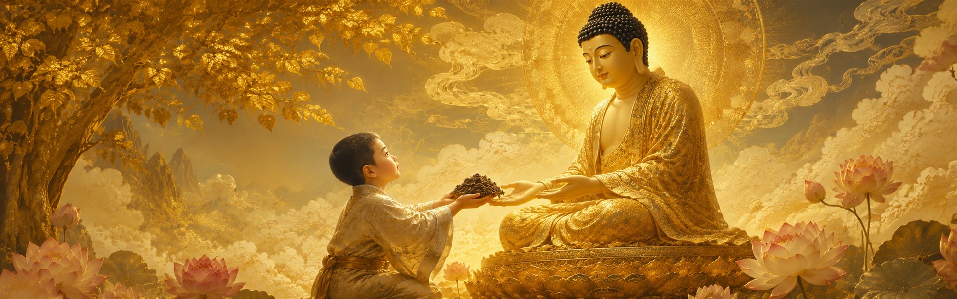Câu chuyện cậu bé cúng dường nắm đất