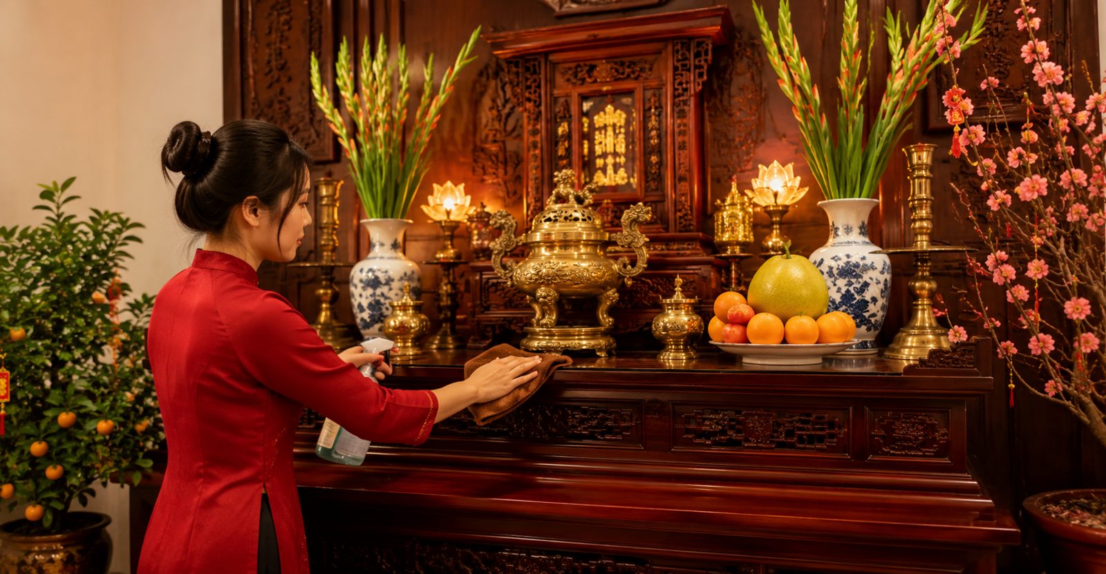 Rút tỉa chân Nhang bao sái Bàn Thờ cuối năm
